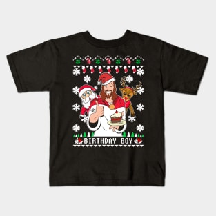 Birthday Boy Ugly Christmas Sweater Kids T-Shirt